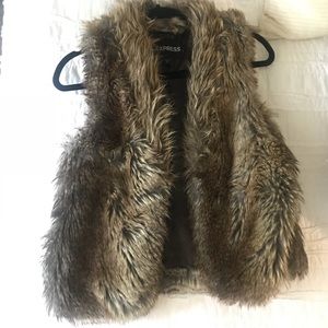 Express Faux Fur Vest